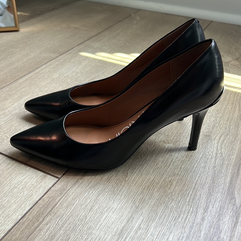 Nine West black leather heels size 6.5 - Picture 6 of 6